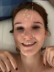 Amateur cumshot on face Amateur jizz Face Cumshot