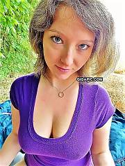 Pretty model with large sexual jugs