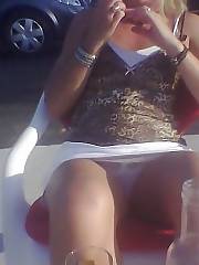 cougar exposing street mature