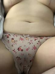 Curvy UK Mature With Fake breasts exposing panties