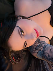 chubby tattooed goth black