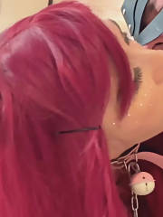 teenager slave kisses blows