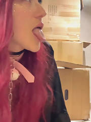 teenager slave kisses blows