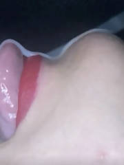 closeup sucks cum