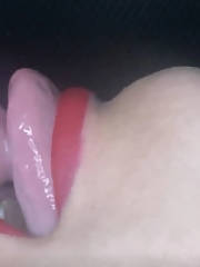 closeup sucks cum