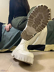 ballbusting white wet boots