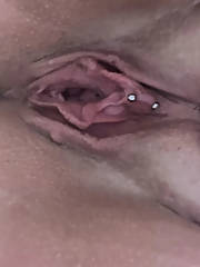 closeup pierced vagina bath