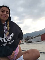 latin teenager shows twat